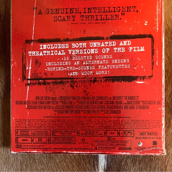 🆕 “The Number 23” DVD unrated set with Jim Carrey - Picture 6 of 15